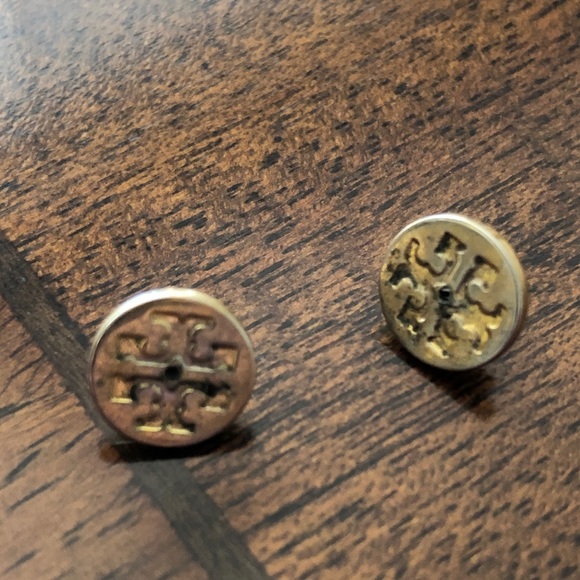 Authentic Tory Burch Double T gold tone and white earrings - Picture 8 of 16